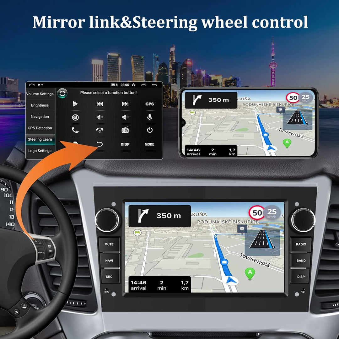 [1+32G] CAMECHO Android 13 Autoradio 2-DIN mit Navi für Opel Corsa Astra Antara Vectra Zafira Meriva