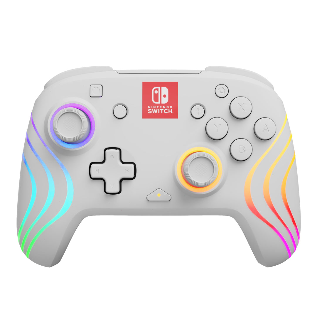 PDP Official Afterglow Wave Wireless Controller Nintendo Switch - White Prismatic White, Prismatic W