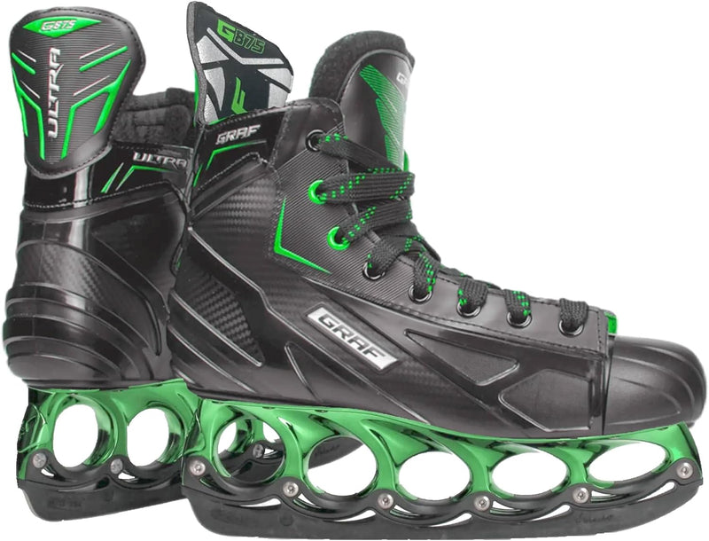 tblade Schlittschuhe Graf G875 Green Metallic Edition Freestyle Schlittschuh t-Blade Kufensystem