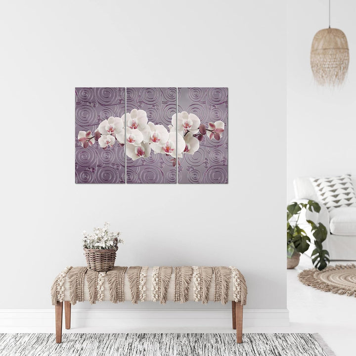 Runa Art Wandbilder Blumen Orchidee Bild XXL Wohnzimmer Schlafzimmer Violett Lila Abstrakt 120 x 80