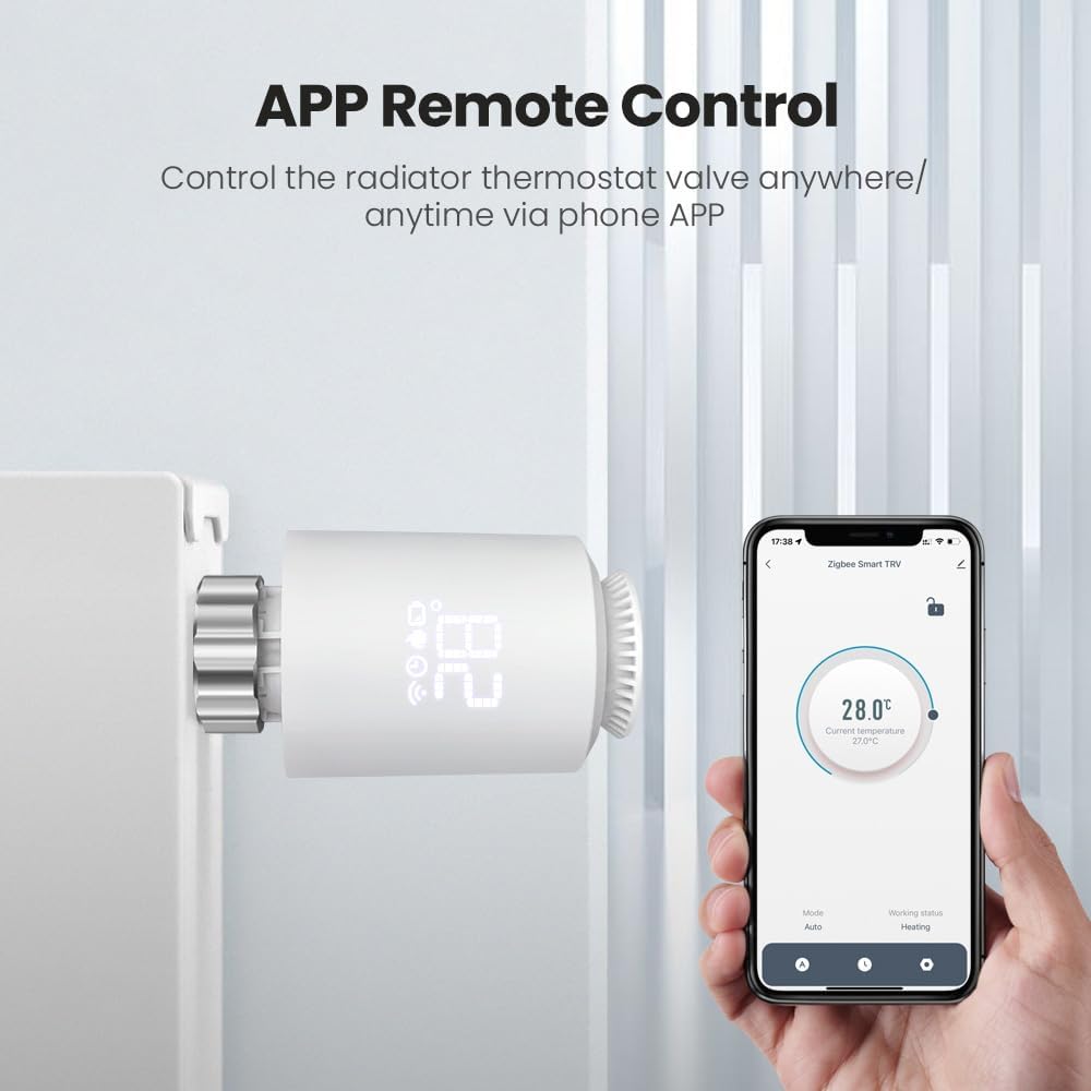 Smart Heizkörperthermostat, Zigbee Thermostat, Smart Heizungsthermostat mit App-Funktion,Programmier