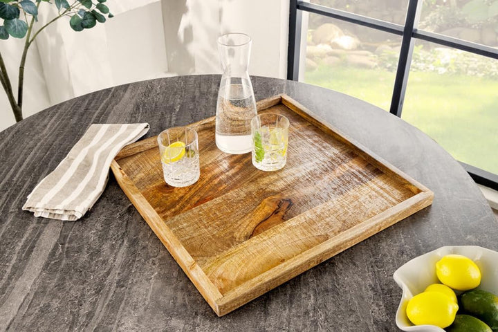 Tablett MAKASSAR 50cm - Natur - Mangoholz griffige Haptik pflegeleicht | Montiert, variabel einsetzb