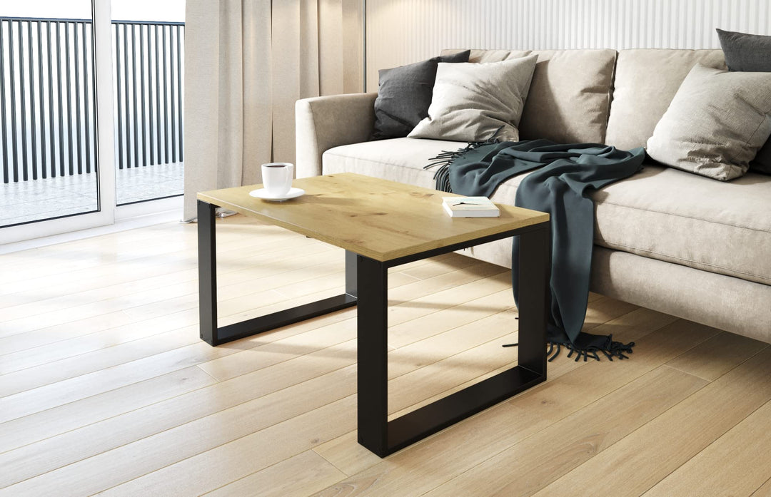 AKKE Couchtisch Wohnzimmertisch Beistelltisch Tisch Für Wohnzimmer Artisan Oak Yellow 90 x 60 x 55 L