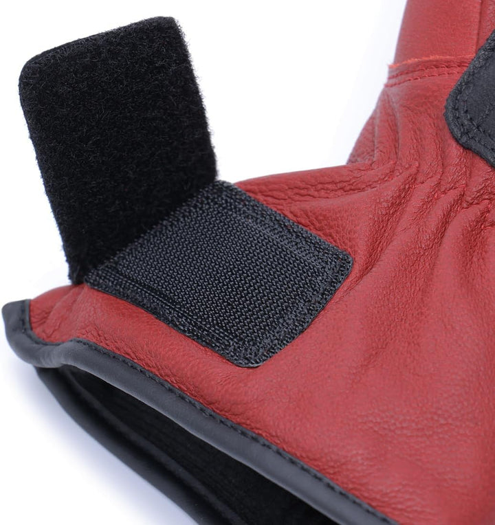 Harssidanzar Herren Winter Motorradhandschuhe,echtes Leder Vollfinger Touchscreen Thermisch gefütter
