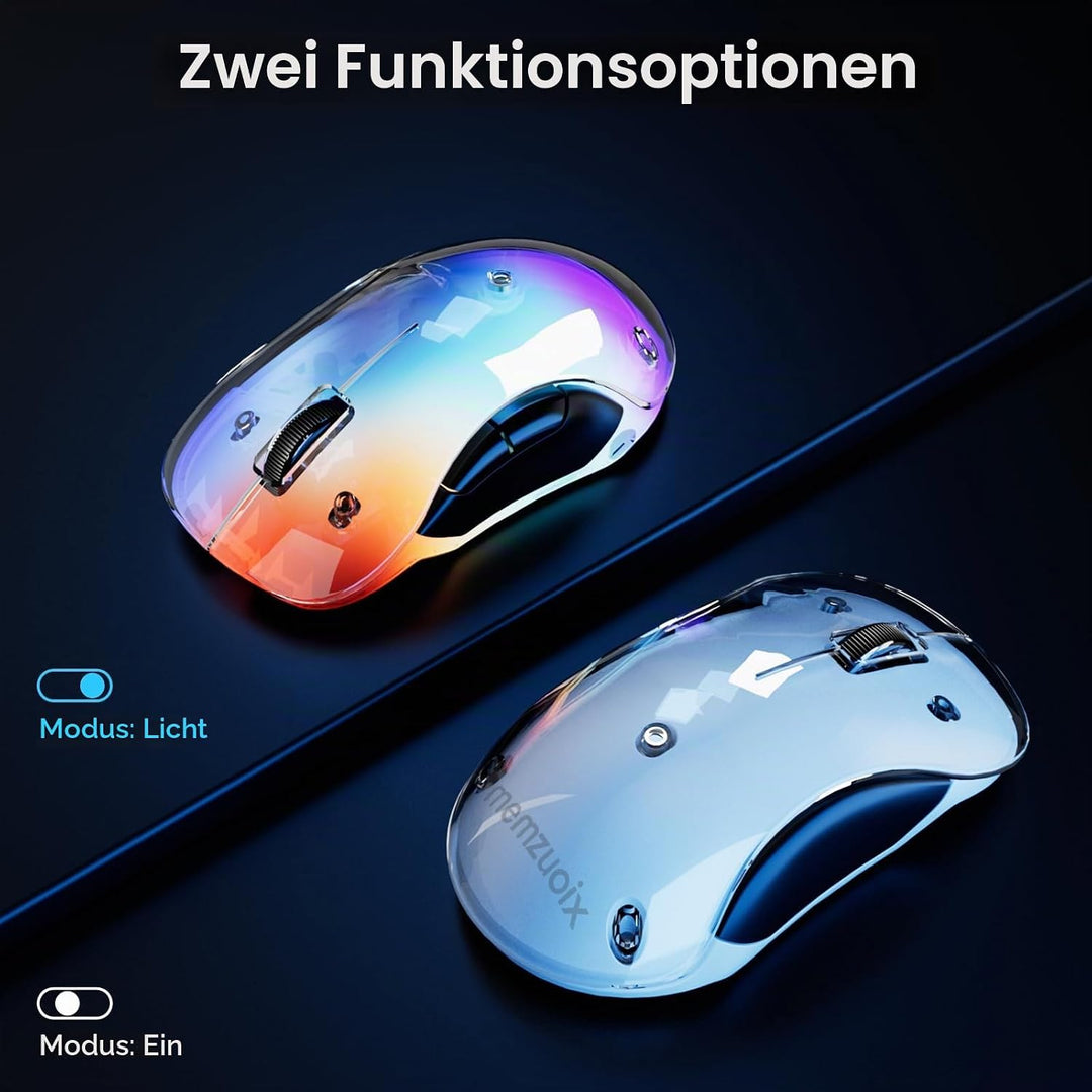 memzuoix LED Kabellose Maus – Wiederaufladbare 2.4G Optische Maus mit Magnetischer Abdeckung, Sanfte