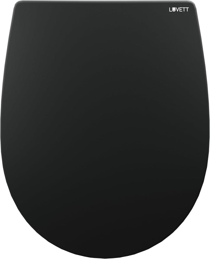 LUVETT® WC-Sitz mit Absenkautomatik C100 oval universell, Toilettendeckel mit 3 Edelstahl Montagelös