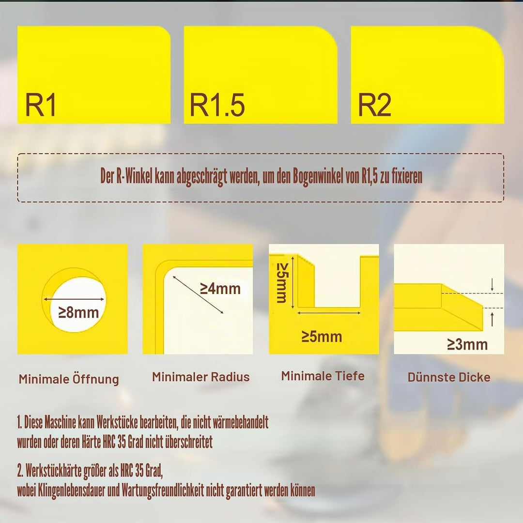 10 Stück Dreiecksschneiderköpfe Rundwinkel für Mini Pneumatische Anfasmaschine, Wolframstahl-Drehein