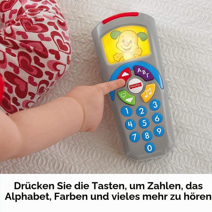 Fisher-Price Lernspass Lernspielzeug für Babys Hündchen-Fernbedienung Spielzeugfernbedienung mit Mus