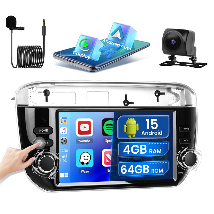 Hikity [4+64G] Android 15 Autoradio für FIAT Punto 2005-2009 /Linea 2007-2011 Bildschrim 7” IPS Radi