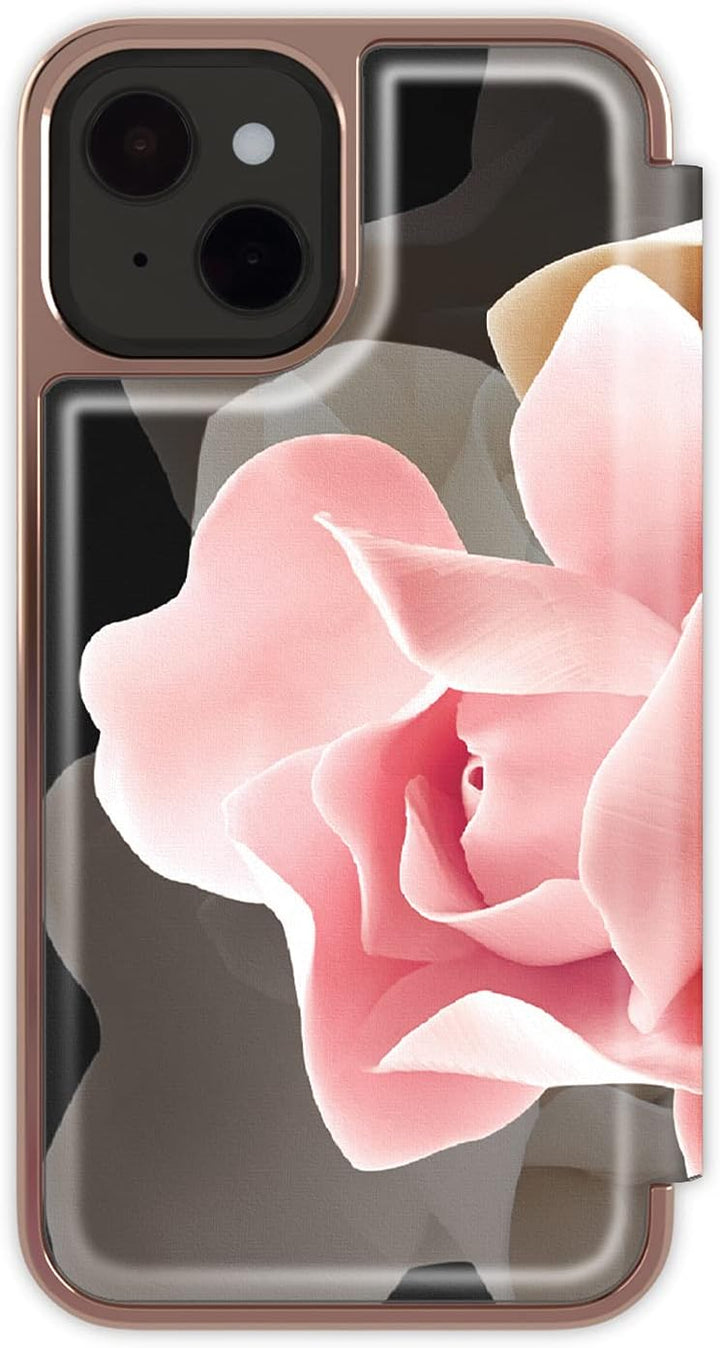 Ted Baker Mirror Folio Schutzhülle für iPhone 13, Porzellan, Rosa (Schwarz), iPhone 13