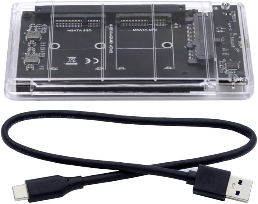 Xiwai Dual MSATA Mini-SATA SSD Karte JBOD Raid0 Span Bridge zu USB 3.0 Typ-C USB-C 2,5 Zoll SATA Com
