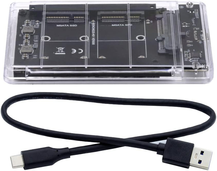 Xiwai Dual MSATA Mini-SATA SSD Karte JBOD Raid0 Span Bridge zu USB 3.0 Typ-C USB-C 2,5 Zoll SATA Com