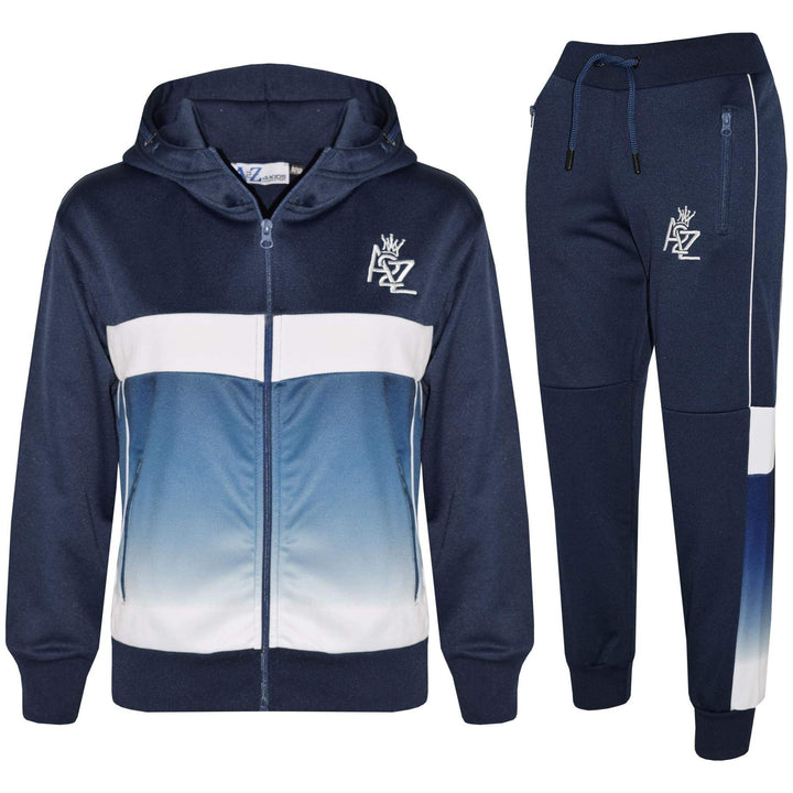 A2Z 4 Kids Kinder Mädchen Jungen Unisex Trainingsanzug Marineblaue Designer Kontrast Getäfelt Vlies