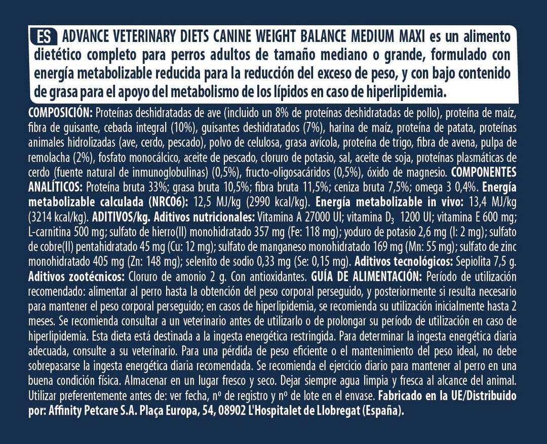 ADVANCE Obesity Management Trockenfutter Hund, 1-er Pack (1 x 12 kg)