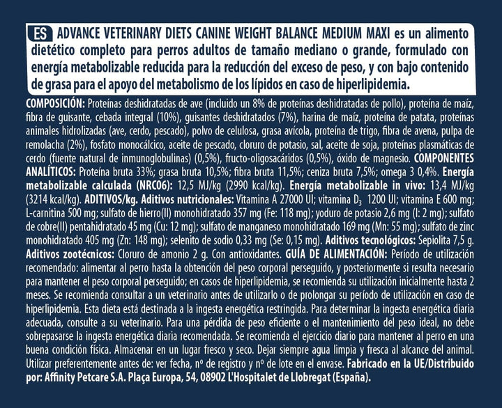 ADVANCE Obesity Management Trockenfutter Hund, 1-er Pack (1 x 12 kg)