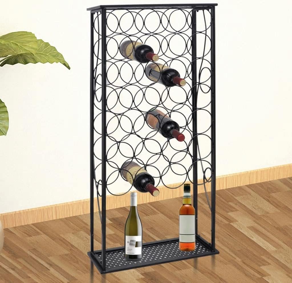 vidaXL Flaschenregal Flaschenständer Weinschrank Weinregal 28 Flaschen Metall 47.5 x 21 x 100 cm, 47