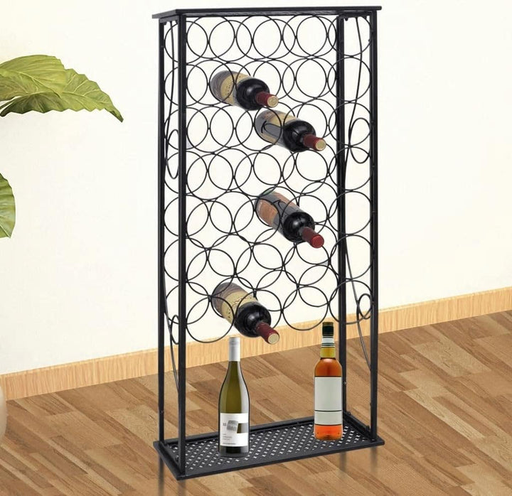 vidaXL Flaschenregal Flaschenständer Weinschrank Weinregal 28 Flaschen Metall 47.5 x 21 x 100 cm, 47