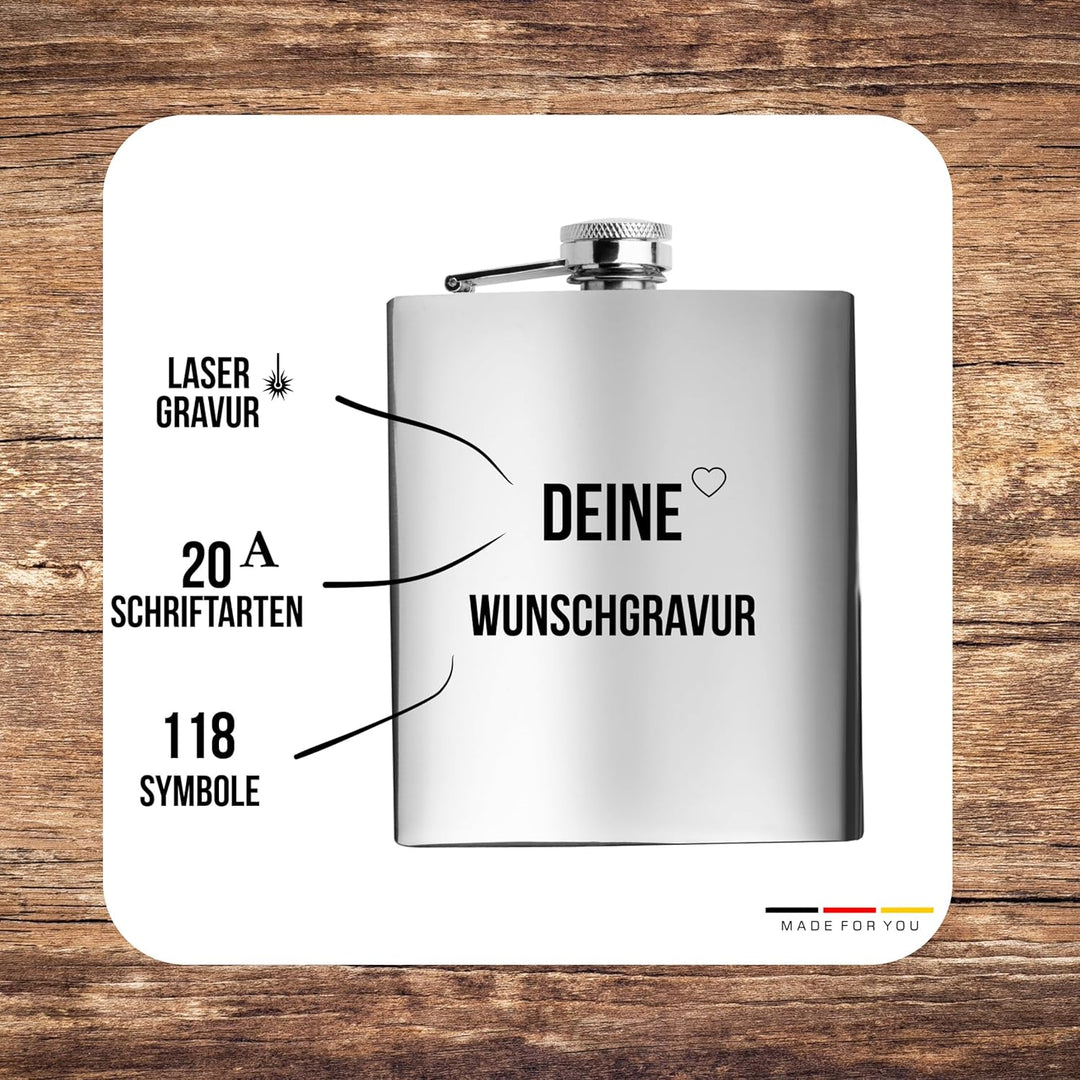 Schmalz Flachmann Adventure Mate mit Gravur – Edelstahl, 200ml, personalisierbar, gravierbar, perfek