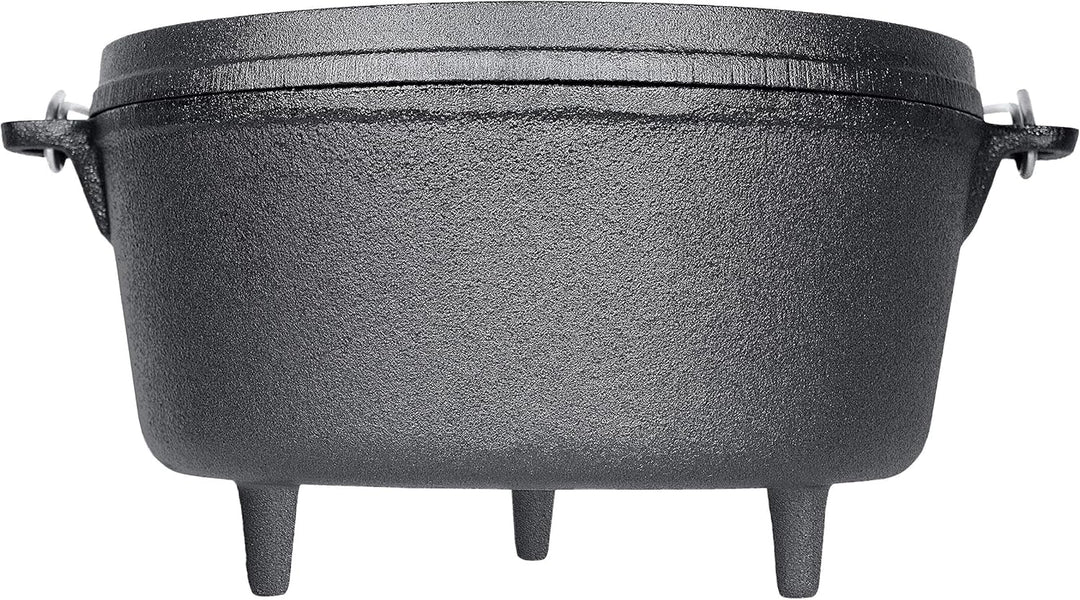 Dutch Oven von EL Fuego® neues Modell, inkl. Deckelheber/Schürhaken, mit Transportbügel, Schmortopf,