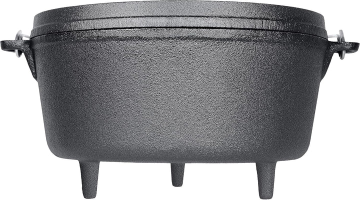 Dutch Oven von EL Fuego® neues Modell, inkl. Deckelheber/Schürhaken, mit Transportbügel, Schmortopf,