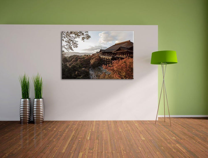 rieisger Kiyomizu-dera Tempel in Kyoto schwarz/weiss Format: 100x70 auf Leinwand, XXL riesige Bilder