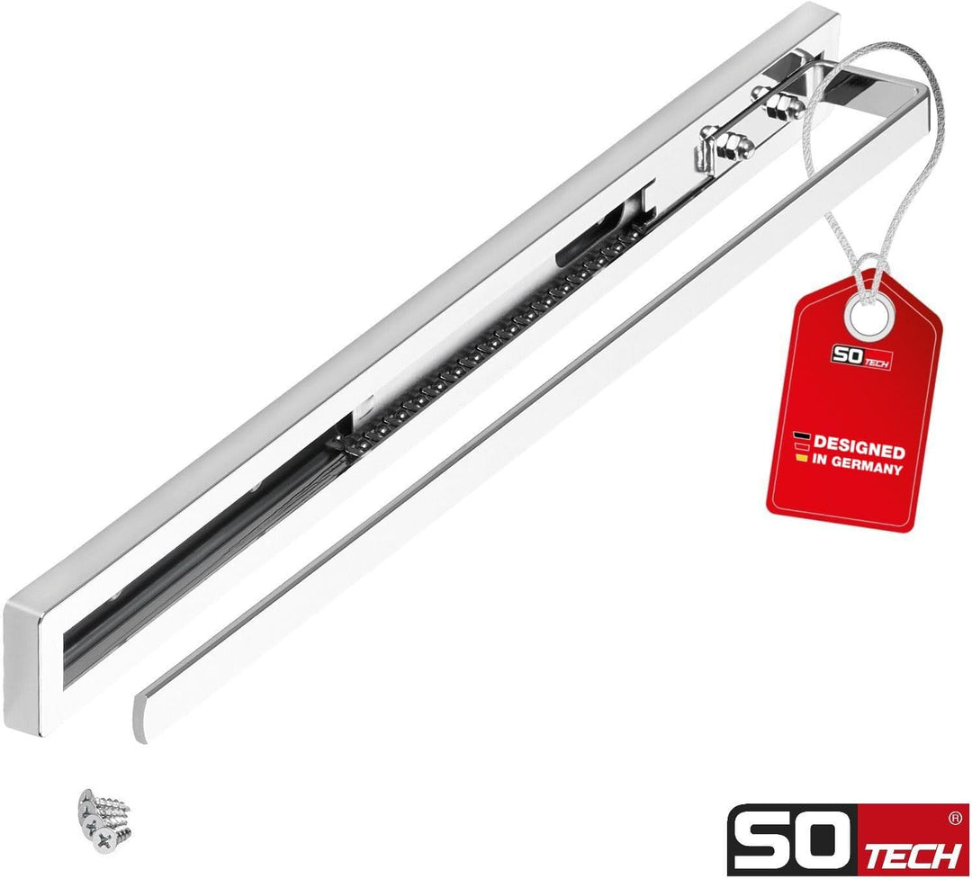 2 Stück SO-TECH® Handtuchauszug Elegance Chrom 1-armig 415 mm eingeschoben, 715 mm ausgezogen Handtu