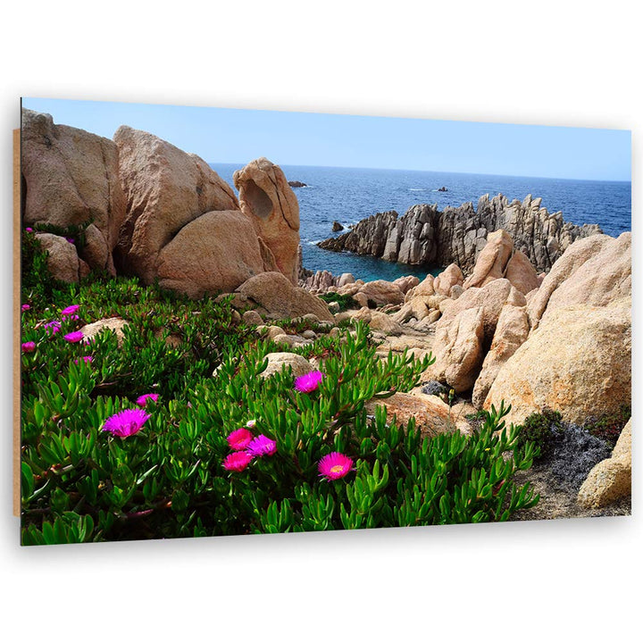 Wanddeko Landschaft Kunst modern Bilder Blumen Beige 100x70 cm