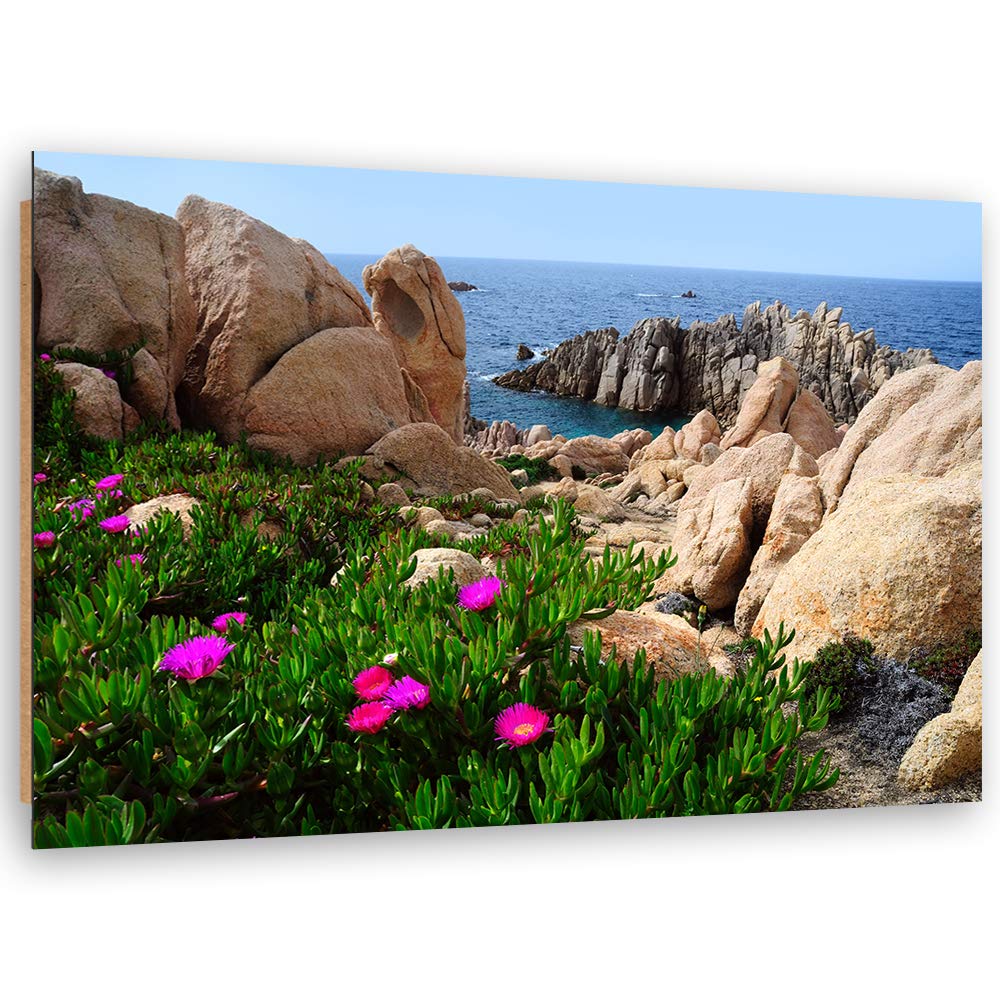 Wandbild Landschaft Modern Deko Kunst Bilder Blumen Beige 90x60 cm