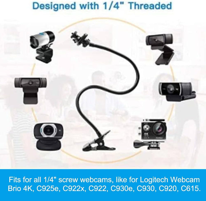 Faderr Webcam-Ständer, verbesserter flexibler Schwanenhals-Webcam-Arm, Kameraklemme Schwanenhals-Stä