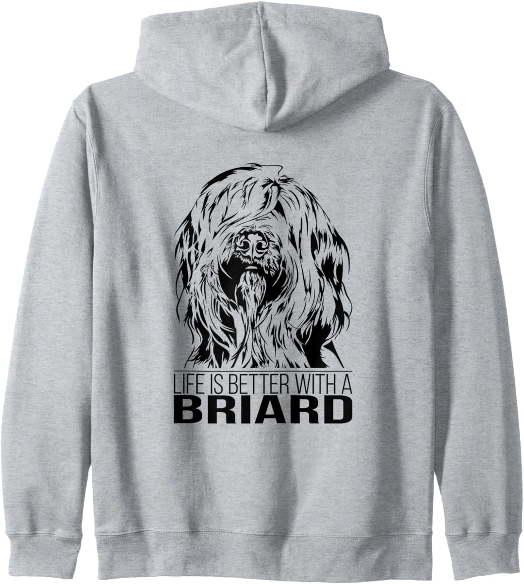 Briard life is better Spruch Hunde Hundespruch Kapuzenjacke