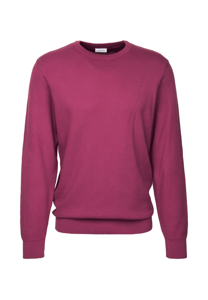 Seidensticker Herren Pullover - Regular Fit - Rundhalsausschnitt - Langarm - 100% Baumwolle L Rot, L