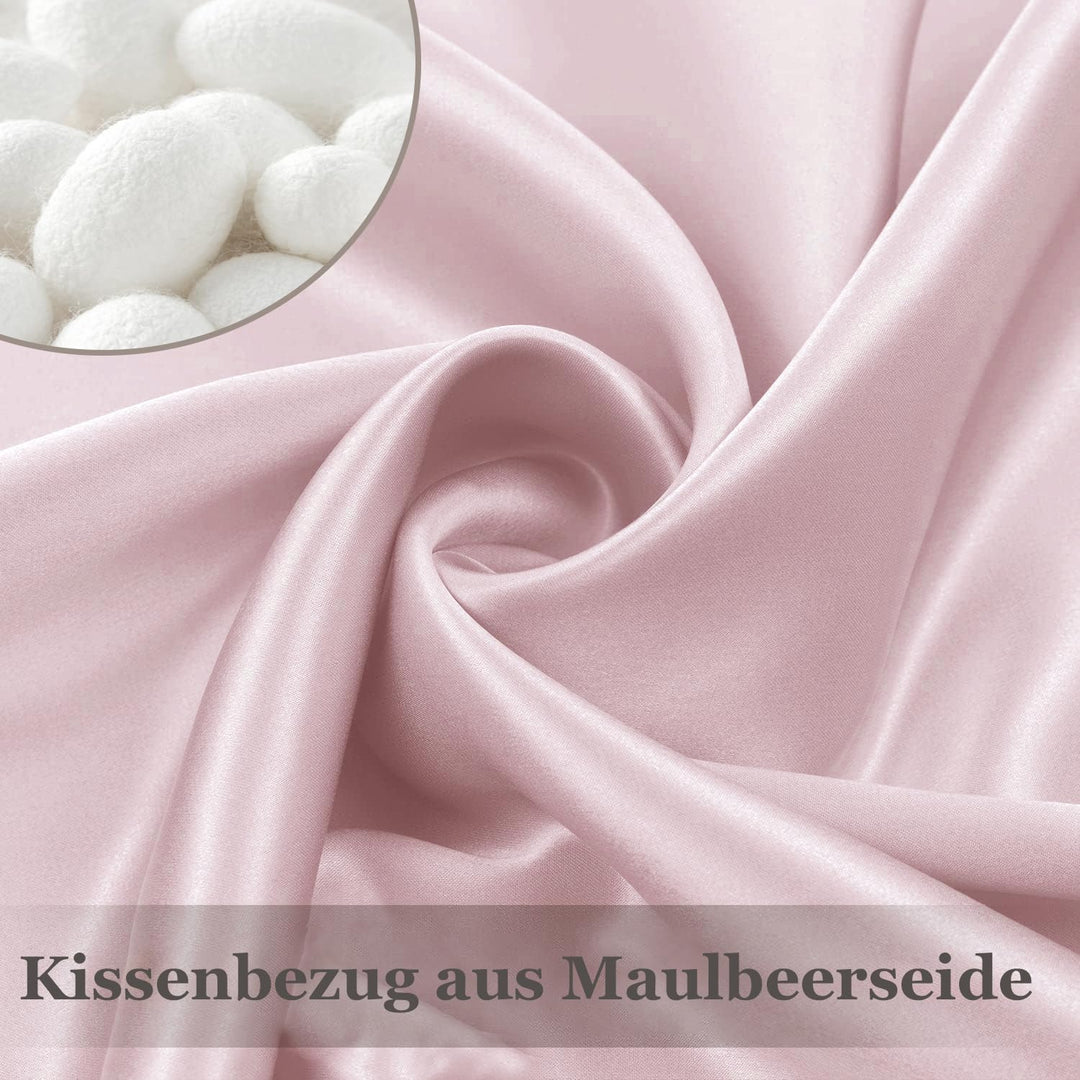 Adubor 100% Seidenkissenbezug 40x40cm für Haar und Haut, mit verstecktem Reissverschluss, beide Seit
