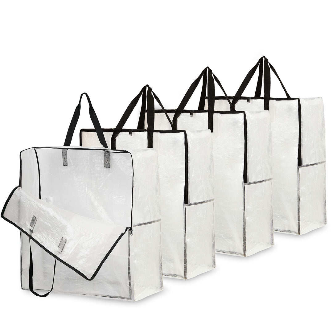 DECO EXPRESS Wäschesack Gross Mit Reissverschluss XXL, 4er Pack Aufbewahrungstasche Für Kleidung, Be
