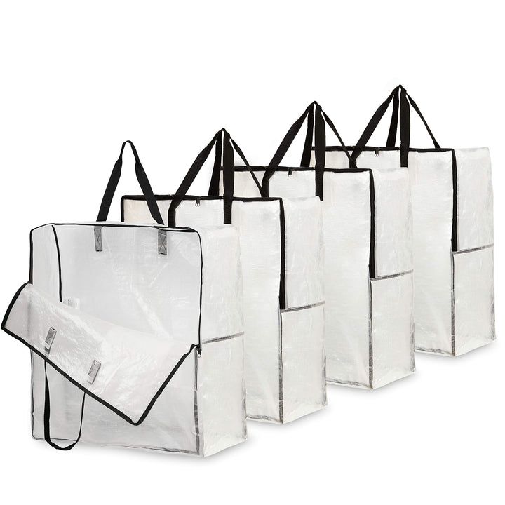 DECO EXPRESS Wäschesack Gross Mit Reissverschluss XXL, 4er Pack Aufbewahrungstasche Für Kleidung, Be