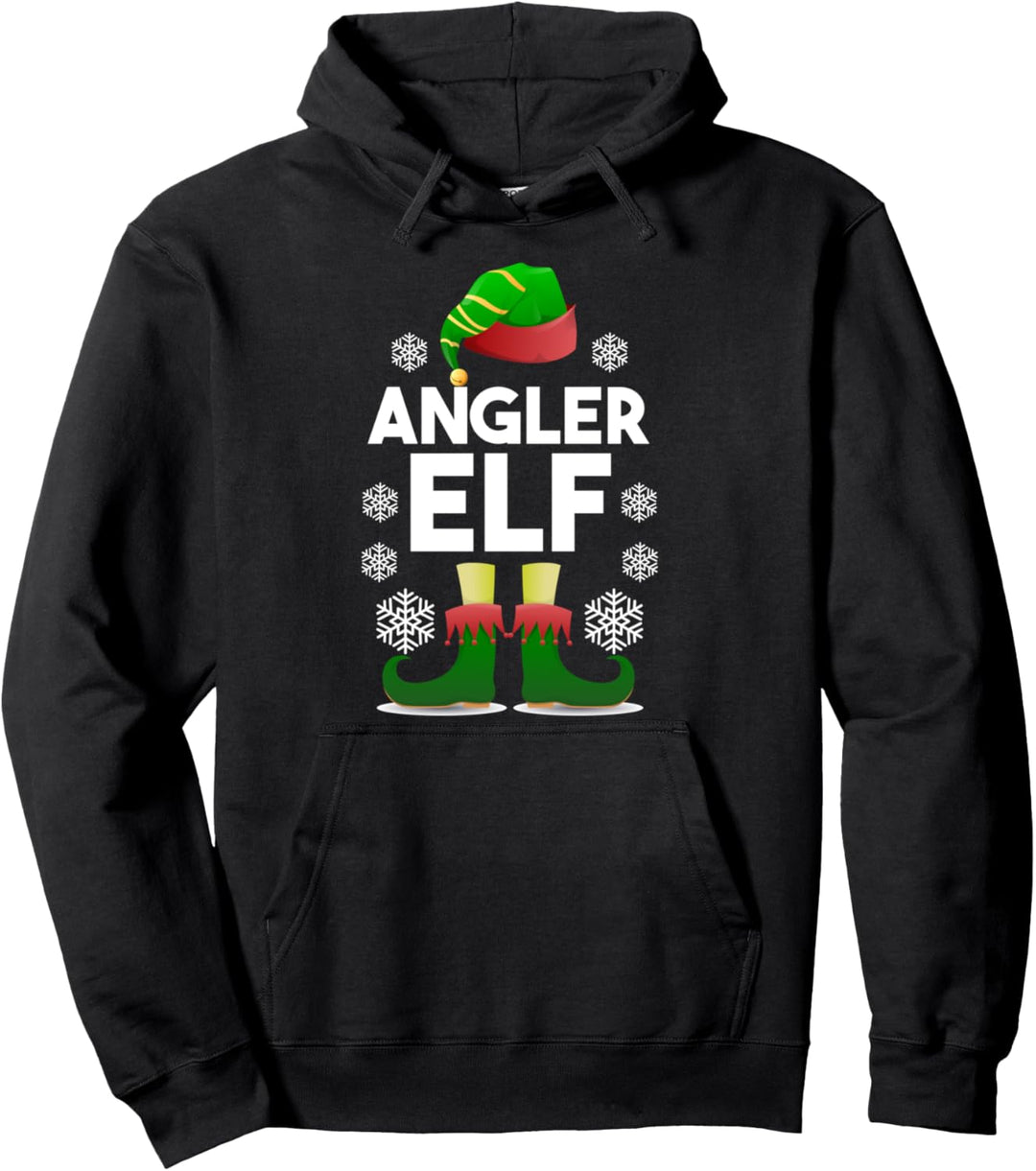 Angler Elf Elfen Familien Outfit Weihnachten Weihnachtself Pullover Hoodie