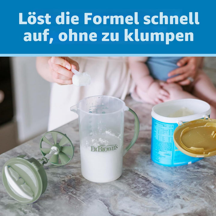 Dr. Brown's Baby Formula Rührkrug mit verstellbarem Stopper, verschliessbarem Deckel und tropffreiem