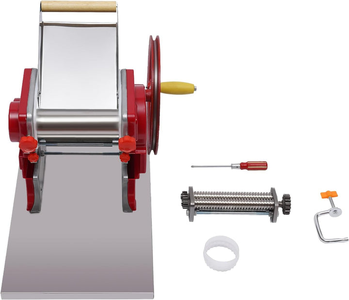 Nudelmaschine Manuelle Teigwalzenmühle aus Edelstahl Multifunktionale Manuelle Pasta Maker Nudelschn