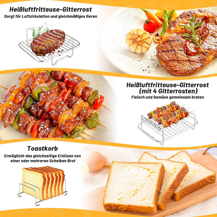 21PCS Ninja Heissluftfritteuse Zubehör, Airfryer Zubehör für Ninja Foodi Max Dual Zone AF400EU, AF40
