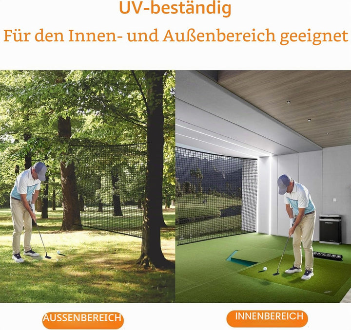 Ballfangnetz XxXM Schwarz Polyester Golf-Übungsnetz mit Verstärkten Ösen | Robustes Trainingsnetz f