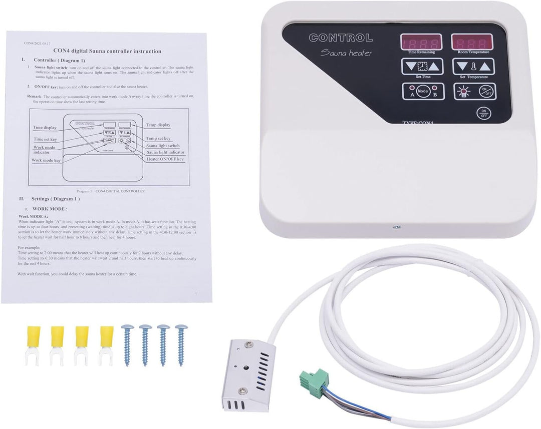 Saunasteuerung, Saunaexterner Regler, Saunaofen, Externer Digitalregler mit Display, 2 Betriebsarten