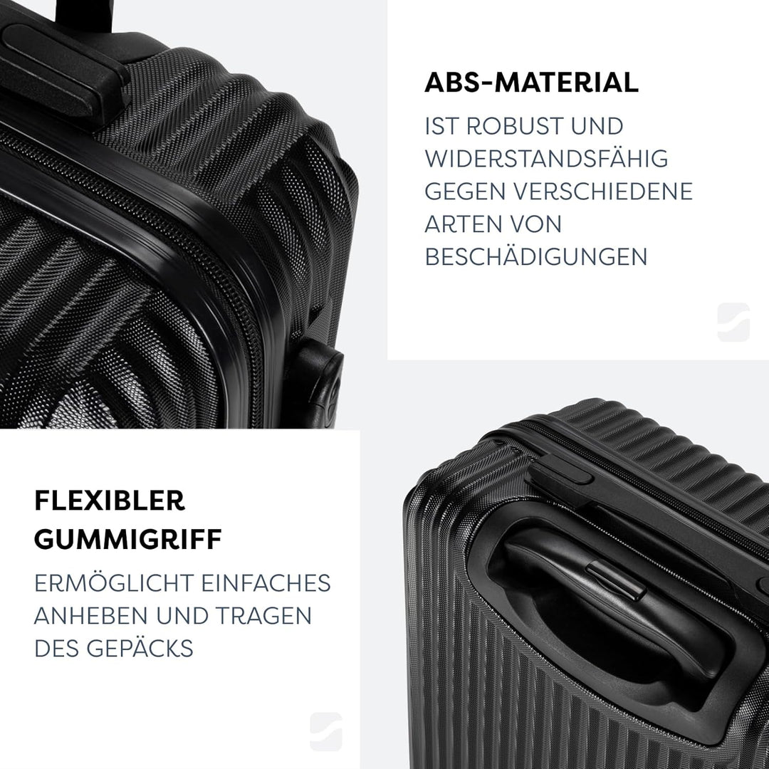 Reisekoffer Gross 76x51x29 cm 96l, aufgegebenes Gepäck, Hartschale aus ABS, Vier 360°-Spinner-Rollen
