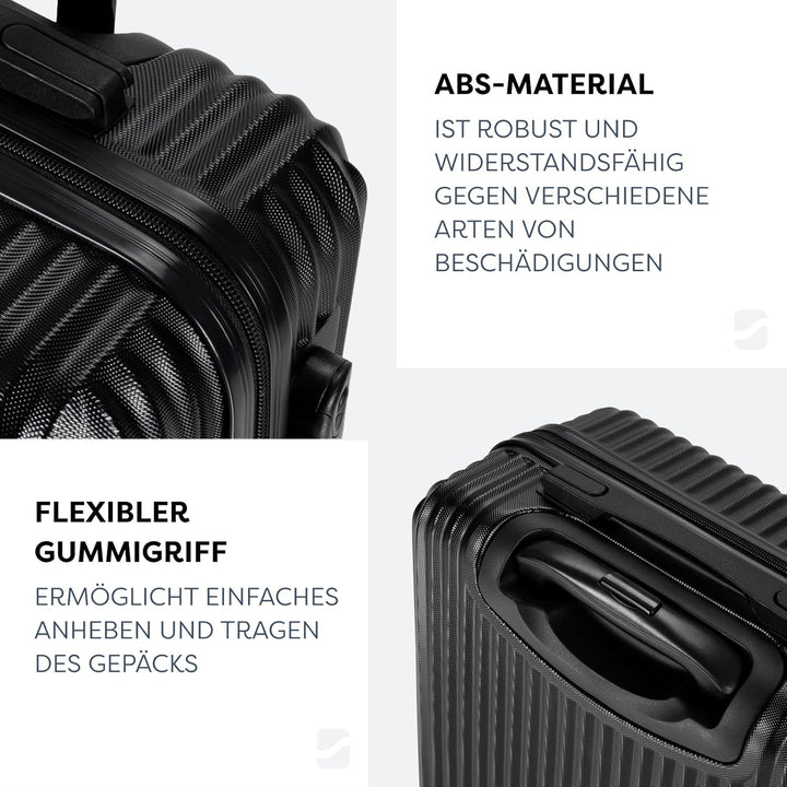 Reisekoffer Gross 76x51x29 cm 96l, aufgegebenes Gepäck, Hartschale aus ABS, Vier 360°-Spinner-Rollen