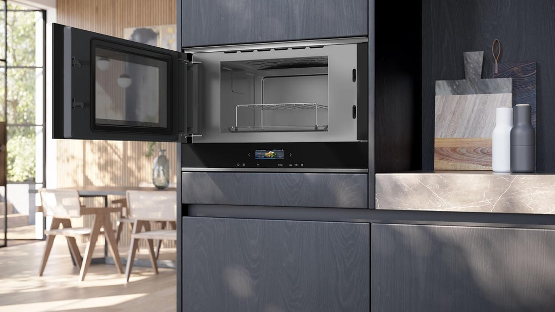 Siemens BE732L1B1 iQ700 Einbau-Mikrowelle, Schwarz, cookControl10 - Automatikprogramme, humidClean P