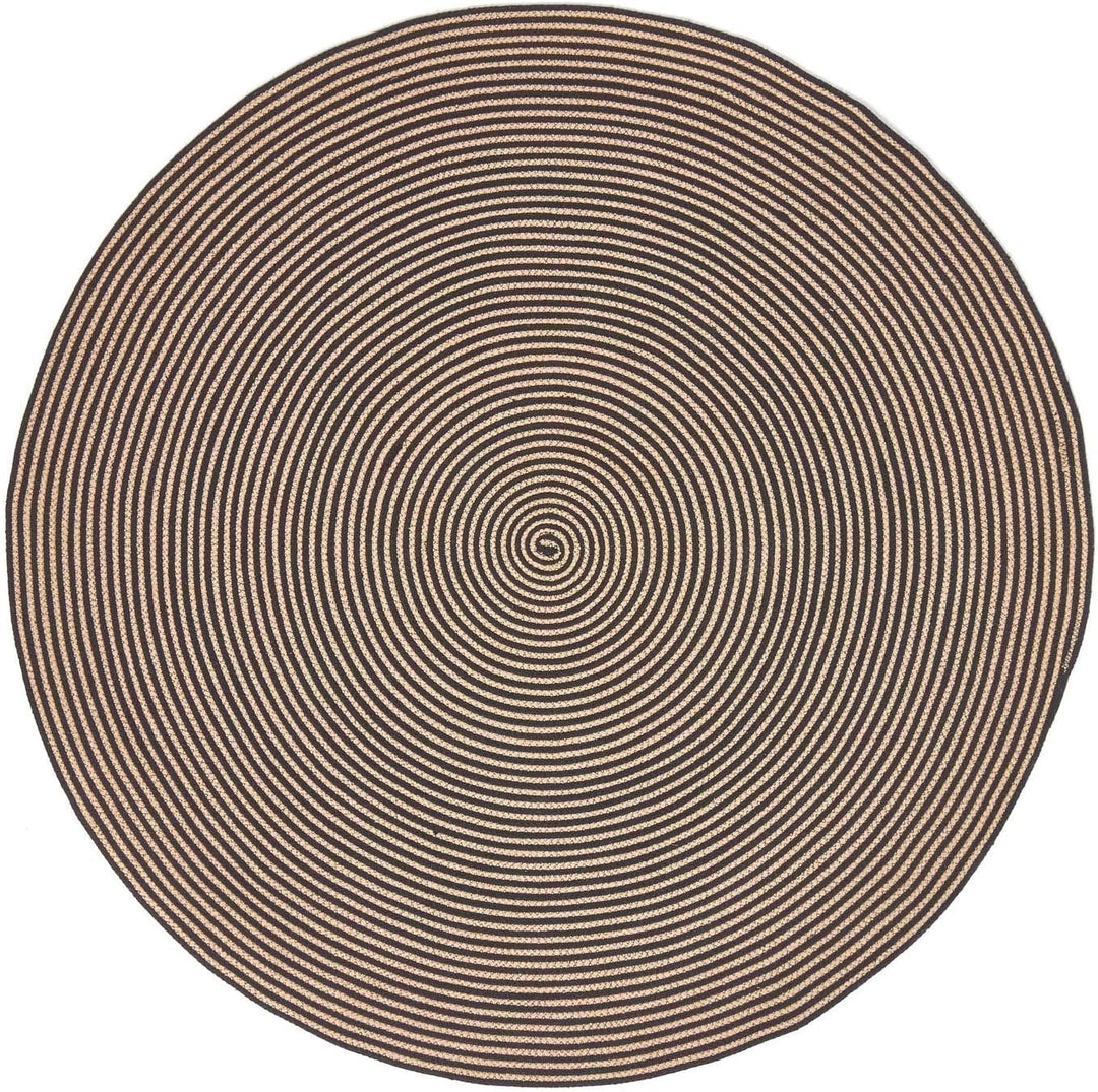 Homescapes runder Teppich, handgeflochtener Baumwollteppich 120 cm im Vintage-Stil mit Spiralemuster