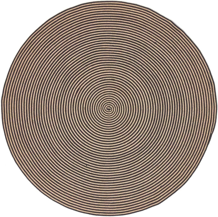 Homescapes runder Teppich, handgeflochtener Baumwollteppich 120 cm im Vintage-Stil mit Spiralemuster
