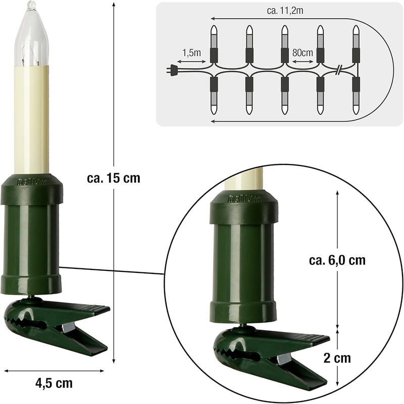 hellum Lichterkette aussen Weihnachten, Lichterkette Weihnachtsbaum Made-in-Germany, 11,2m Lichterke