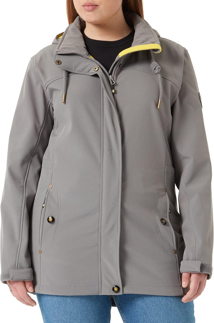 Ankerglut Damen Softshellmantel Kurzmantel mit Kapuze Gefüttert Übergangsjacke #Ankerglutbrise Softs