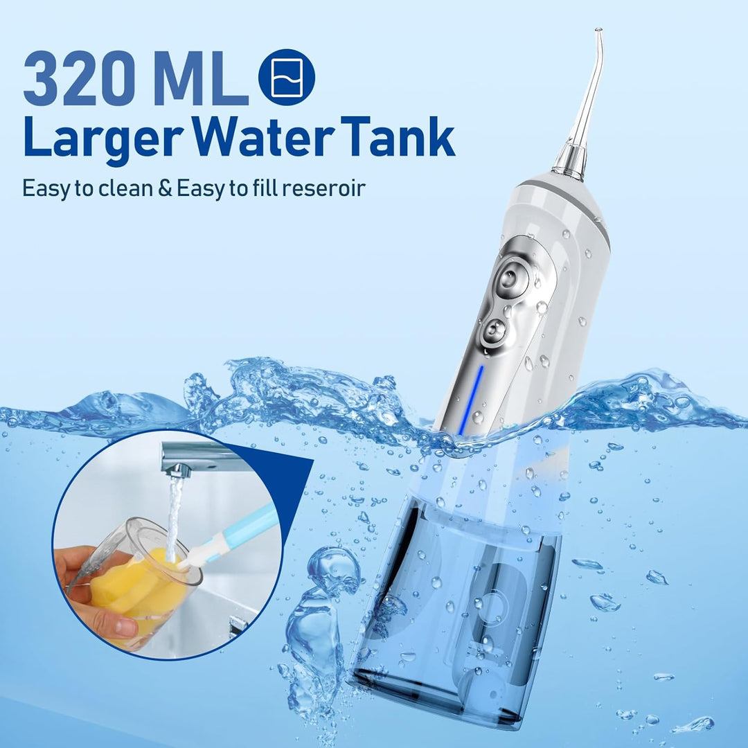 NBGRLVS Wasser-Zahnseide, kabellos, für Zahnreinigung, leistungsstarke Munddusche mit 6 einstellbare