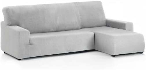 Martina Home -Sofabezug, Grau (Alma), Chaiselongue, kurzes Eckteil rechts kurzer rechter Arm (Vorder