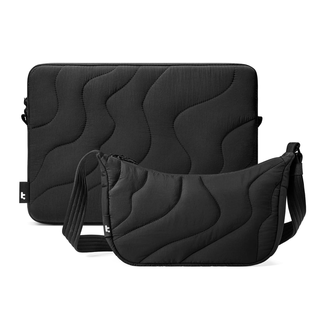 tomtoc Gesteppte Laptop Tasche Hülle für Neu 15 Zoll MacBook Air &amp; tomtoc 3,5L Puffer Sling Crossbod